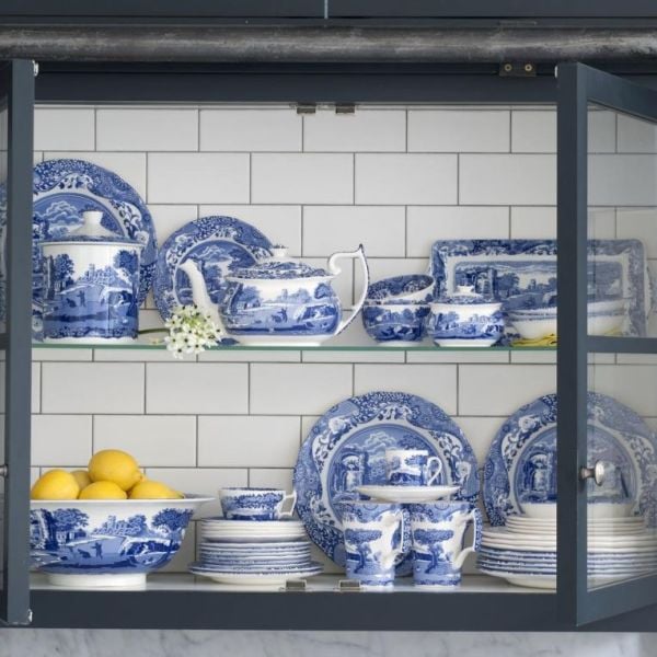 Spode Blue İtalian Kulplu Ekmek Tabağı 29 Cm