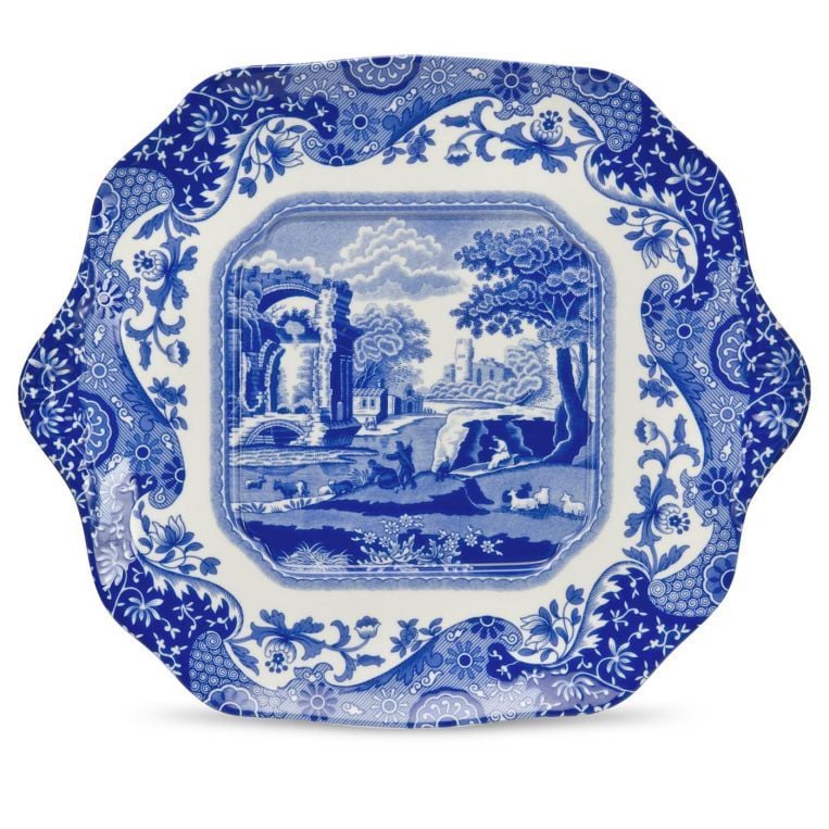 Spode Blue İtalian Kulplu Ekmek Tabağı 29 Cm