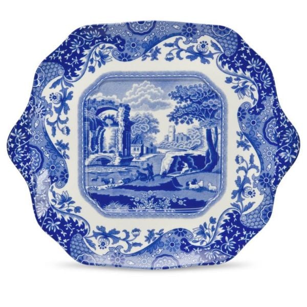 Spode Blue İtalian Kulplu Ekmek Tabağı 29 Cm