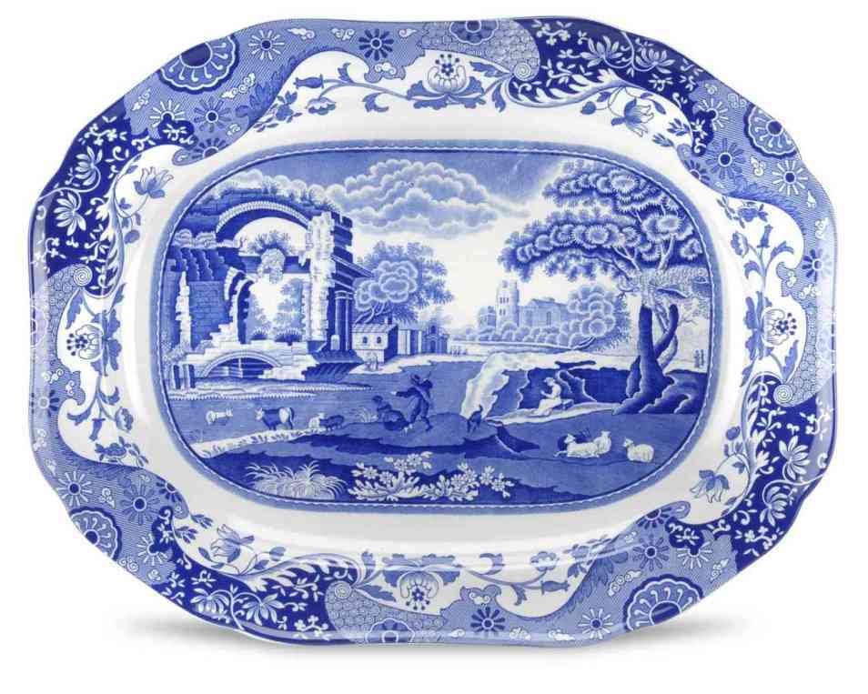 Spode Blue İtalian Oval Servis 41 Cm