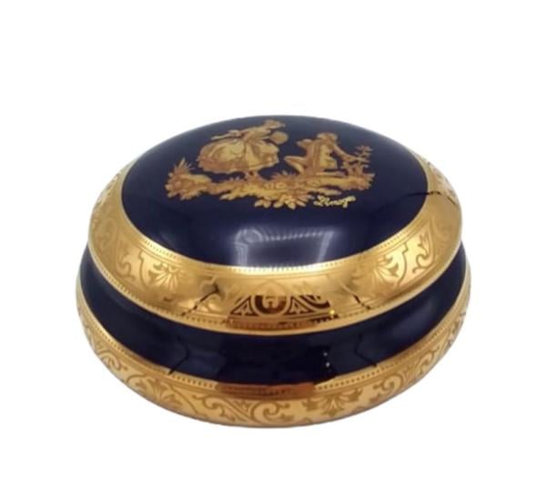 LİMOGES KAPAKLI OBJE LACİVERT 10,5 CM