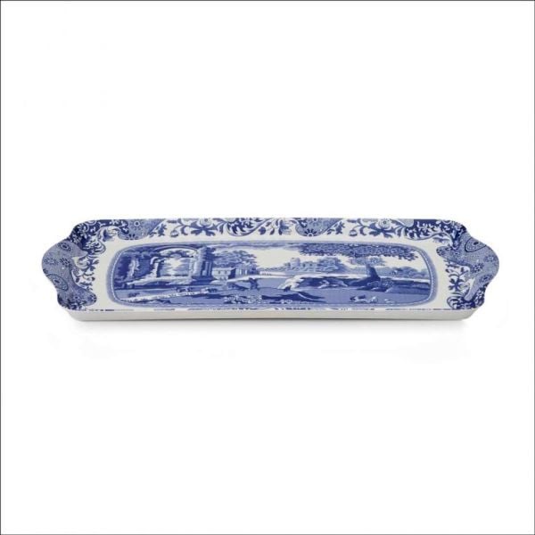 Spode Blue Italian Küçük Melamin Sandviç Tepsisi 29,2 cm
