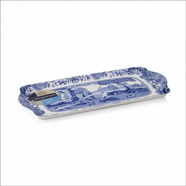 Spode Blue Italian Küçük Melamin Sandviç Tepsisi 29,2 cm