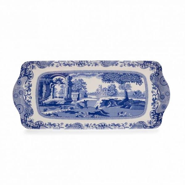 Spode Blue Italian Küçük Melamin Sandviç Tepsisi 29,2 cm