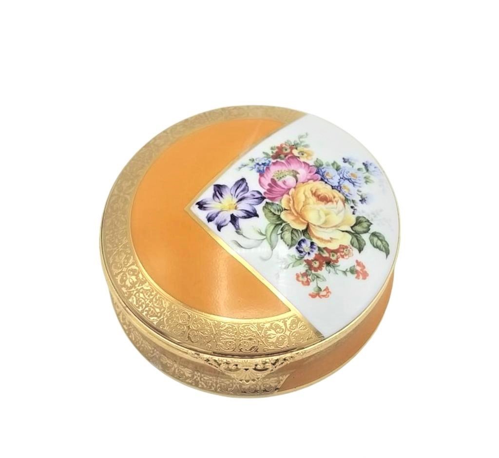 LİMOGES PORSELEN KUTU SARI 15CM