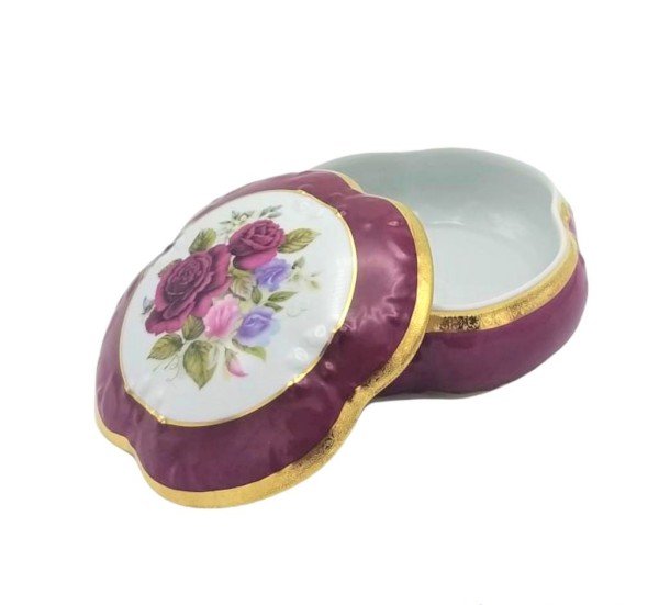 LİMOGES KAPAKLI KUTU BORDO