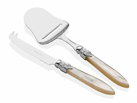 RİVA DOSSİ LAURA CHROME KEMİK PEYNİR SERVİS SETİ