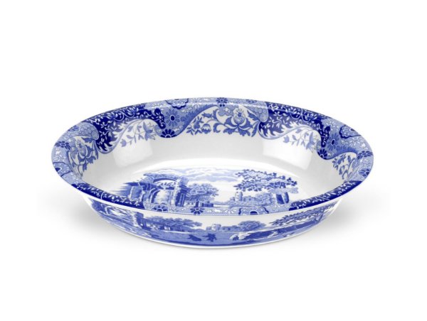 Spode Blue Italian Oval Çukur Sunum Tabağı 28 cm