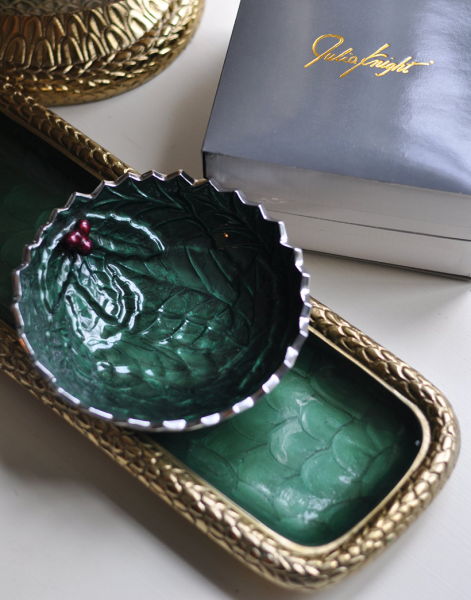Julia Knight Holly Sprig 5.5'' 16 cm. Yuvarlak Kase Emerald