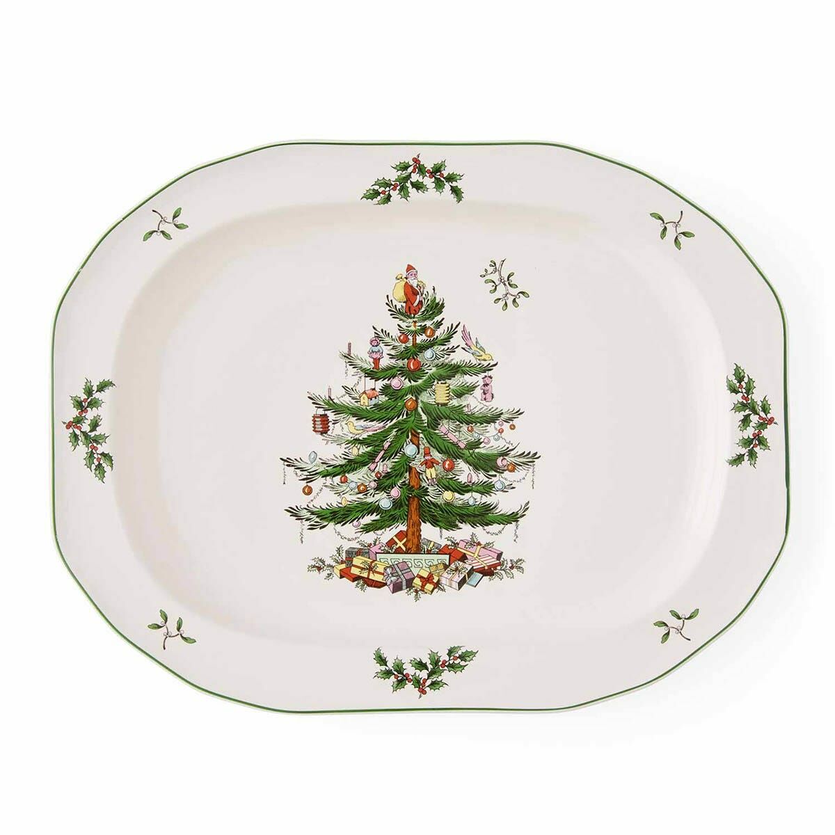 SPODE CHRISTMAS TREE SCULPTED OVAL SERVİS 35 CM