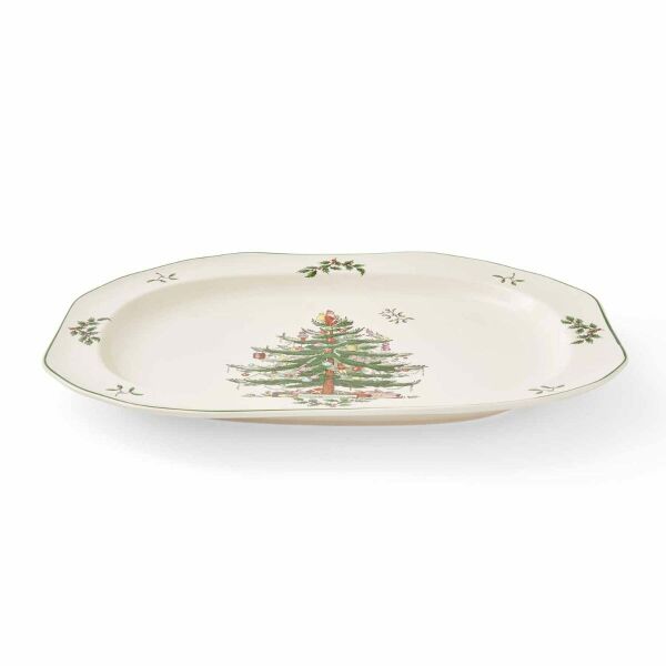 SPODE CHRISTMAS TREE SCULPTED OVAL SERVİS 35 CM