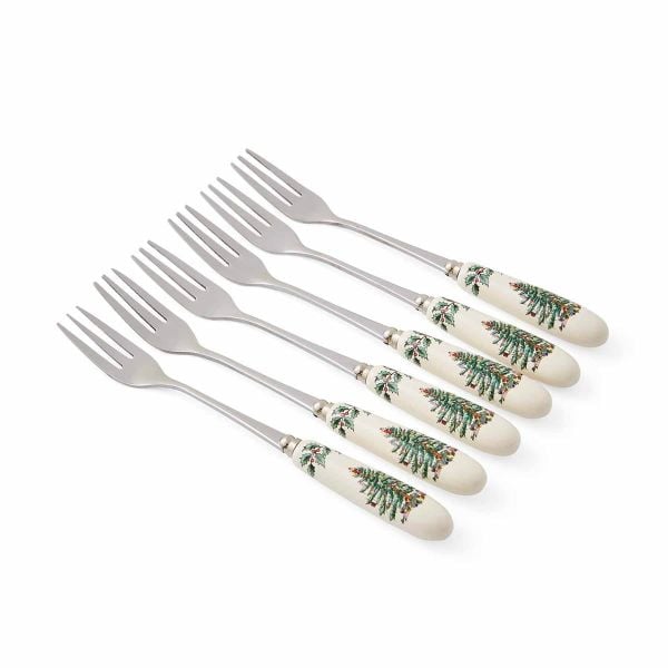SPODE CHRISTMAS TREE PASTA ÇATALI 6'LI SET