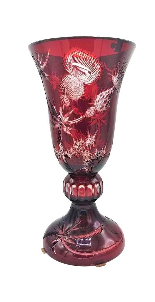 CAESAR- KRİSTAL VAZO KIRMIZI- 43CM