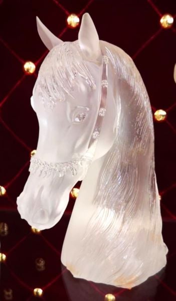 CRISTAL DE PARIS -EL YAPIMI KRİSTAL AT BÜSTÜ-H:27 CM.