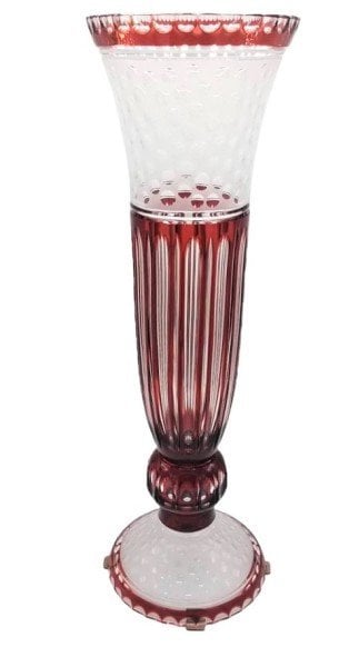 CAESAR KRİSTAL VAZO KIRMIZI 59CM