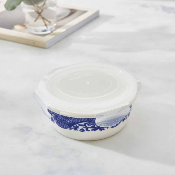 Spode Blue Italian kapakli saklama kabı 13cm