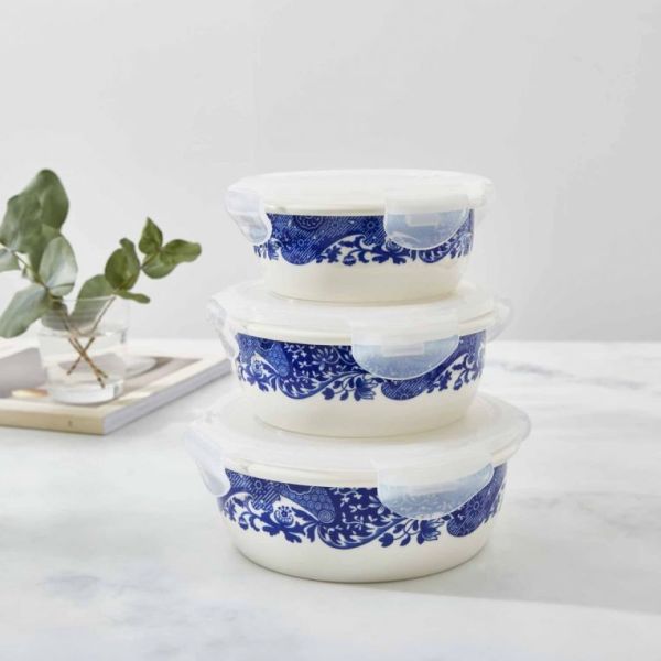 Spode Blue Italian Kapaklı Saklama Kabı 13 cm
