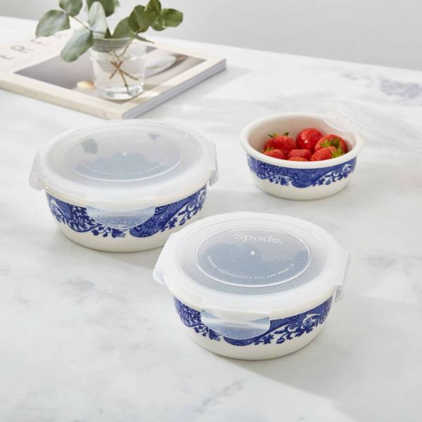 Spode Blue Italian kapakli saklama kabı 13cm