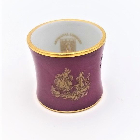 LİMOGES PORSELEN PEÇETE HALKASI BORDO 6 LI