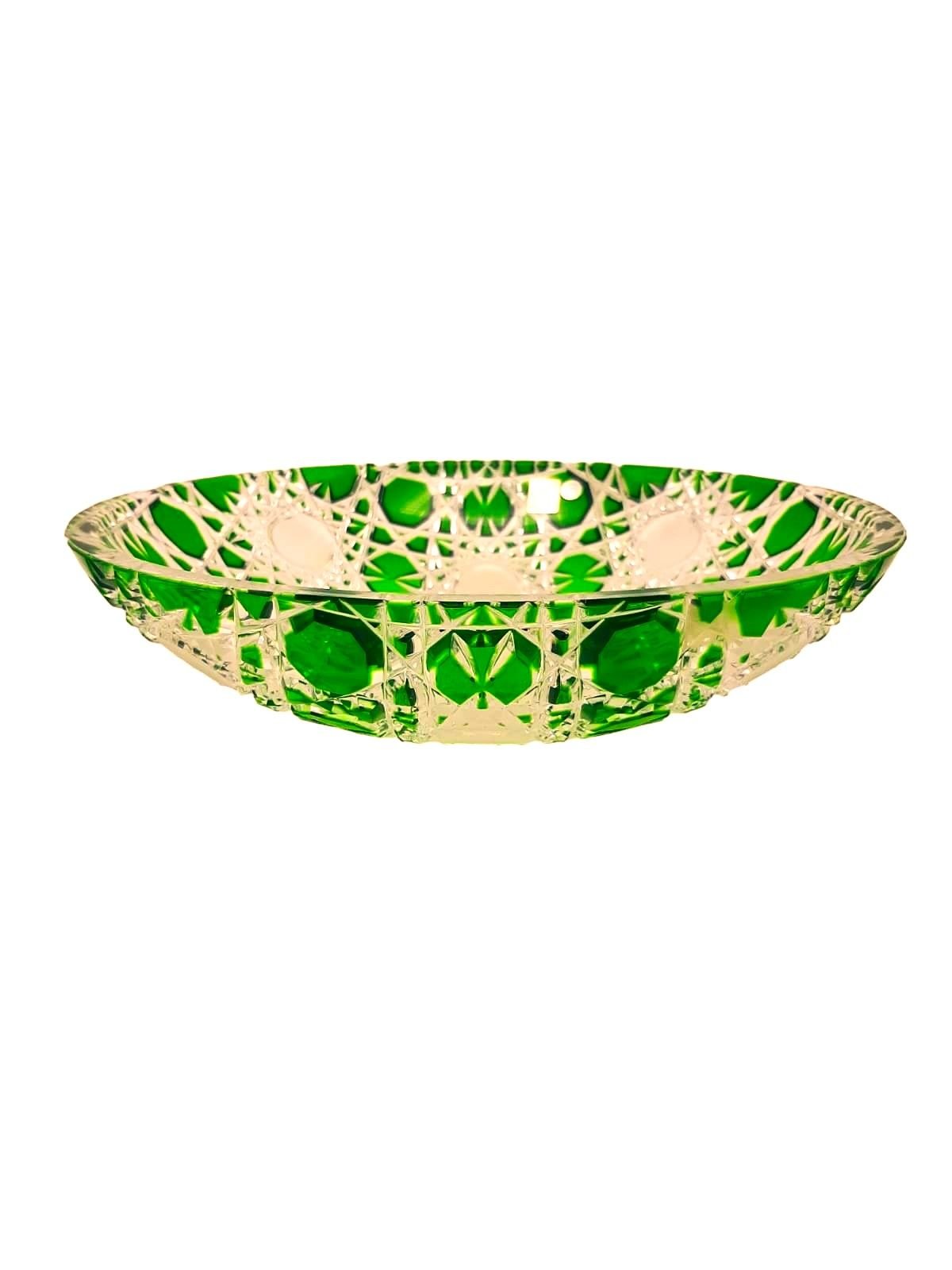 CAESAR- KRİSTAL YUVARLAK TABAK YEŞİL