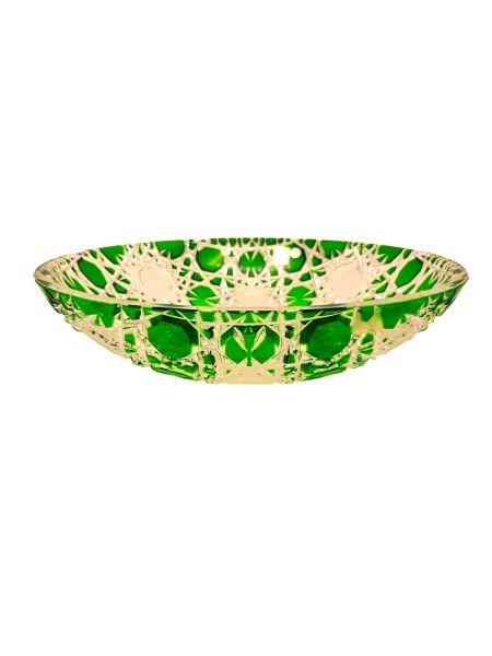 CAESAR- KRİSTAL YUVARLAK TABAK YEŞİL