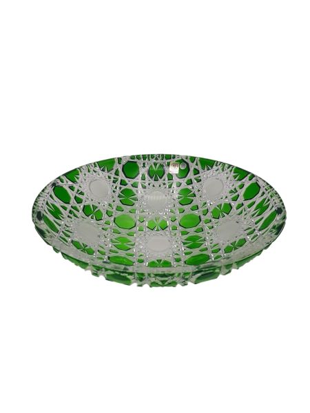 CAESAR- KRİSTAL YUVARLAK TABAK YEŞİL