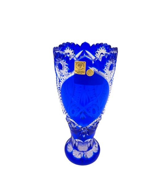 CAESAR KRİSTAL VAZO -KARMAŞIK DESEN KÜÇÜK BOY- MAVİ VAZO