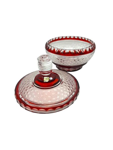 CAESAR KRİSTAL KAPAKLI KASE BORDO-ŞEKERLİK