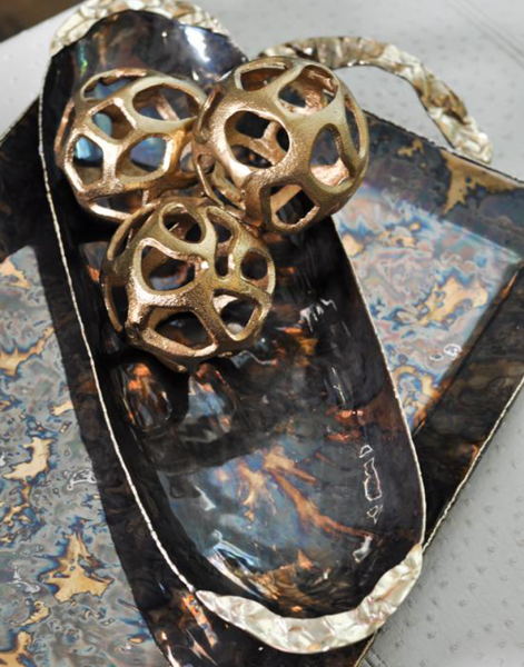Julia Knight Sierra 50cm Rectangular Tepsi Rainbow Bronze