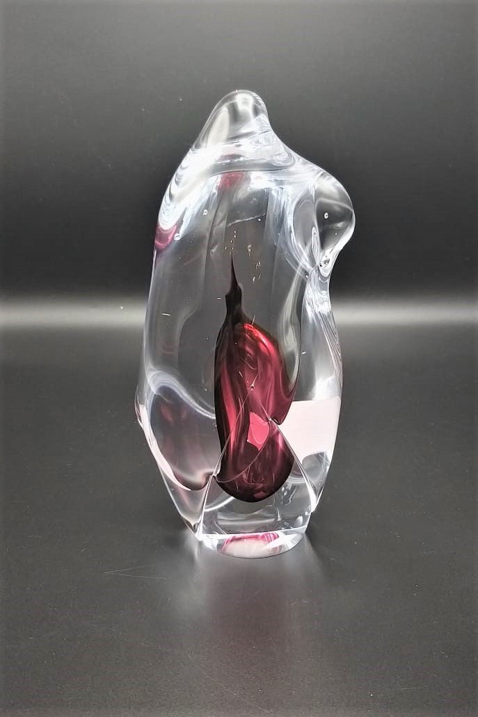 GLASS REMIS CAM OBJE KIRMIZI h:22 CM