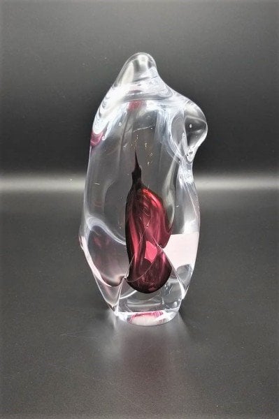 GLASS REMIS CAM OBJE KIRMIZI h:22 CM
