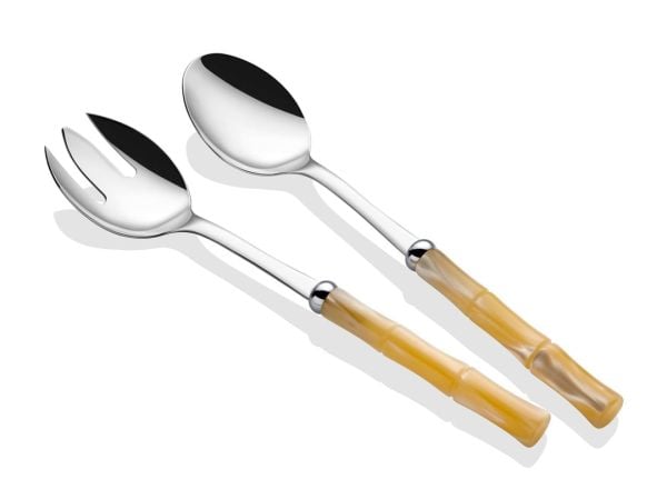 RİVA DOSSİ BAMBOO KEMİK SALATA SERVİS SETİ 2Lİ