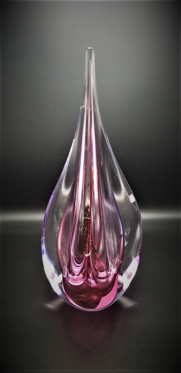GLASS REMIS CAM OBJE PEMBE H: 31,5 CM