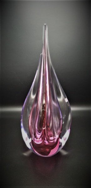 GLASS REMIS CAM OBJE PEMBE H: 31,5 CM