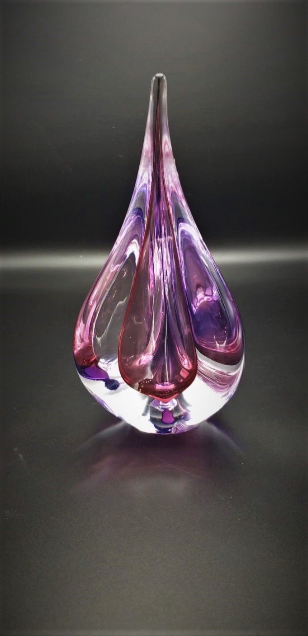 GLASS REMIS CAM OBJE PEMBE H: 25 CM