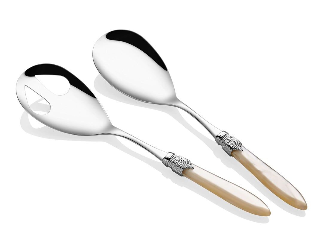 RİVA DOSSİ LAURA CHROME KEMİK SALATA SERVİS SETİ