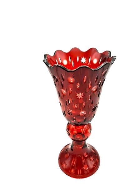 Caesar Kristal Vazo Kırmızı, Yıldız Desenli