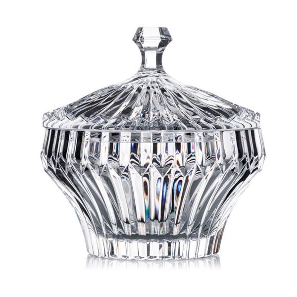 Rogaska- Crown Jewel- 19 cm Kapaklı Kristal Şekerlik