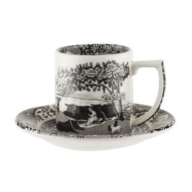 SPODE BLACK ITALIAN TÜRK KAHVE FİNCANI