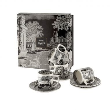 SPODE BLACK ITALIAN TÜRK KAHVE FİNCANI