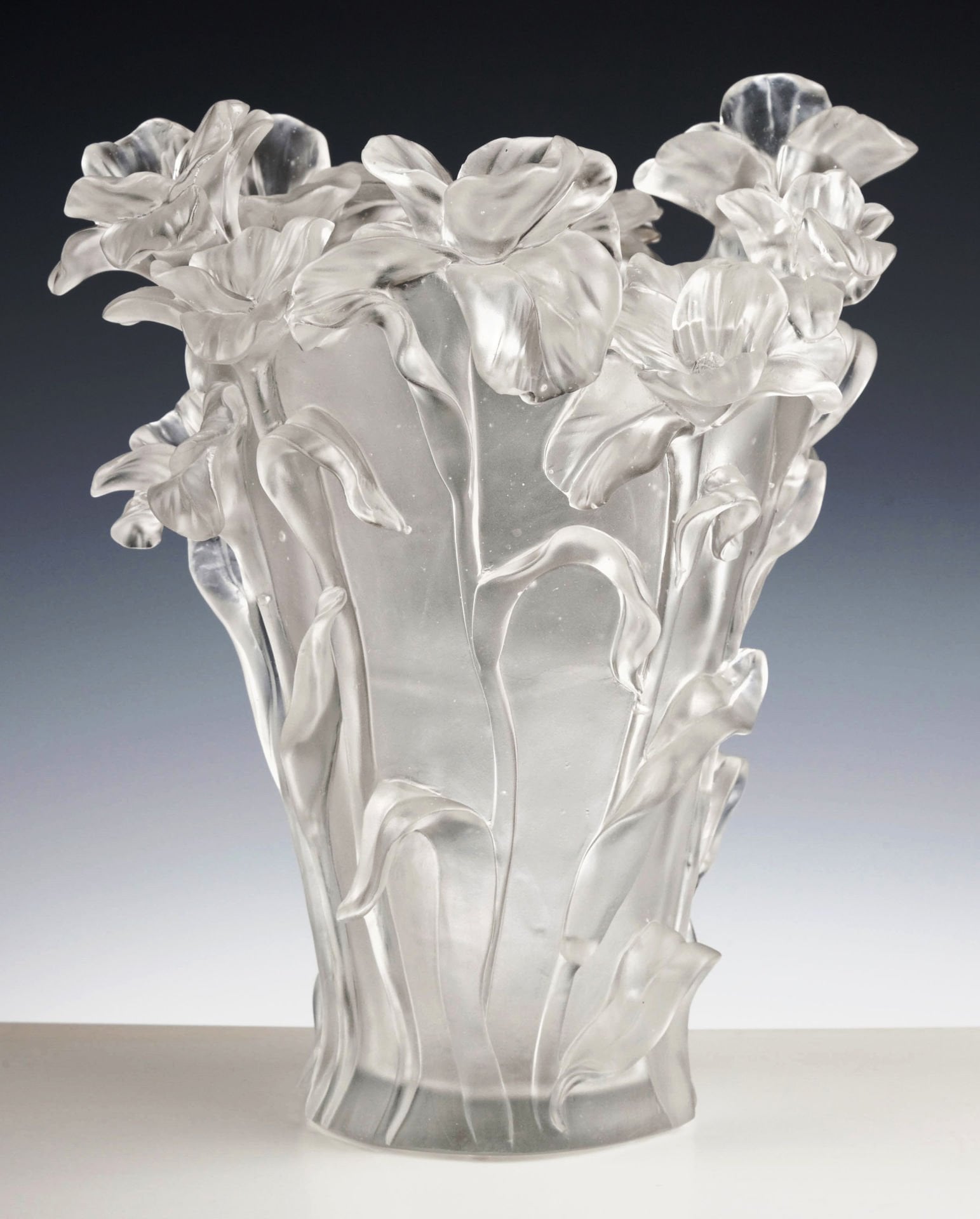 Cristal De Paris Çiçekli Şeffaf Vazo 30 cm