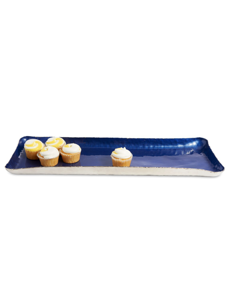 Julia Knight Cascade 43 cm Dikdörtgen Tepsi Cobalt Mavi