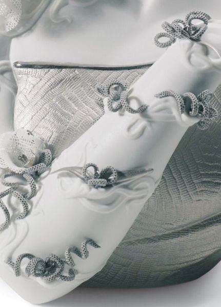 Lladro My Fair Lady Bust Figurine.Silver Lustre