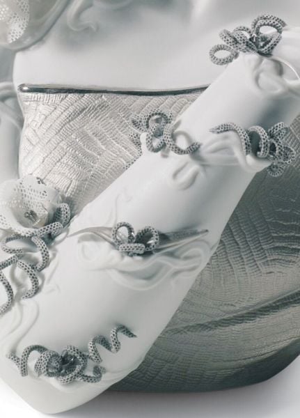 Lladro My Fair Lady Bust Figurine.Silver Lustre