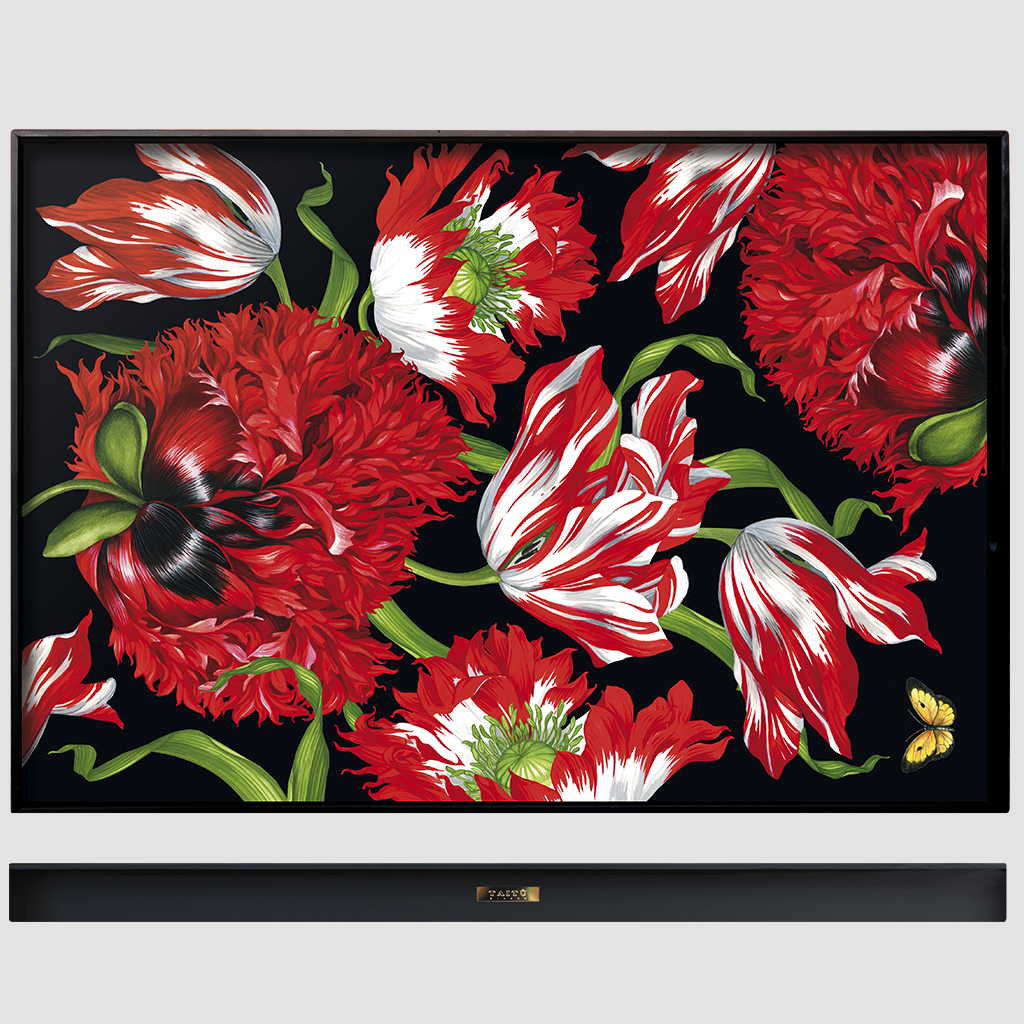 TAITU MILANO  EMOTION AHŞAP TEPSİ 66X45 CM KIRMIZI ÇİÇEK