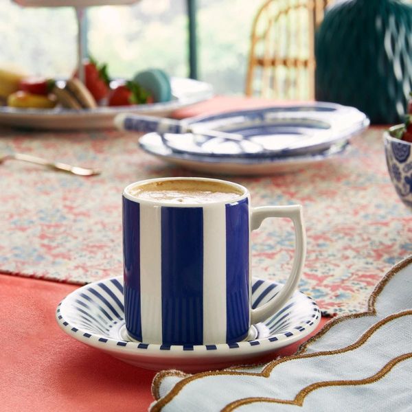 Spode Steccato Kalın Şeritli Espresso ve Türk Kahvesi Fincanı