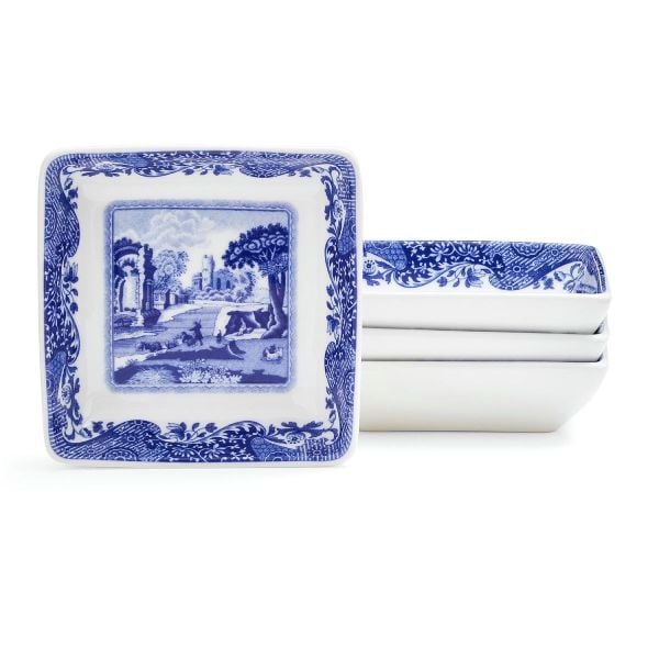 SPODE- BLUE ITALIAN KÜÇÜK KARE TABAK (SUNUMLUK) 7,5 cm.*7,5 cm. (1 adet)