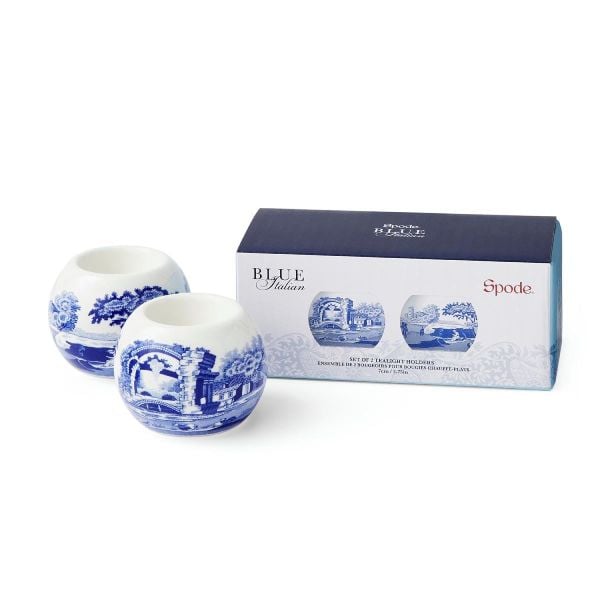 SPODE BLUE ITALIAN TEALIGHT HOLDER 2 Lİ (MUMLUK)