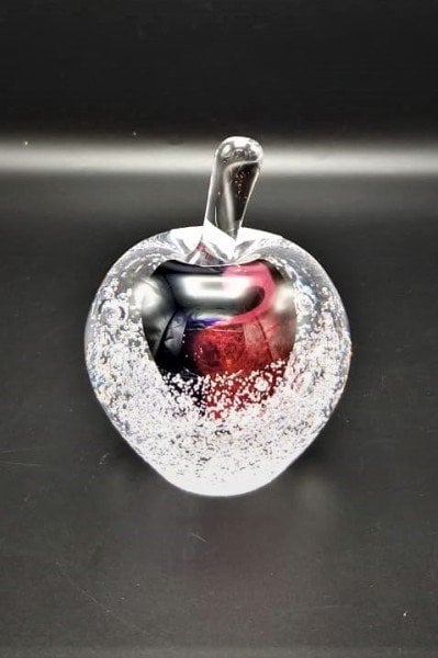 GLASS REMIS CAM OBJE KIRMIZI SİYAH H: 11CM