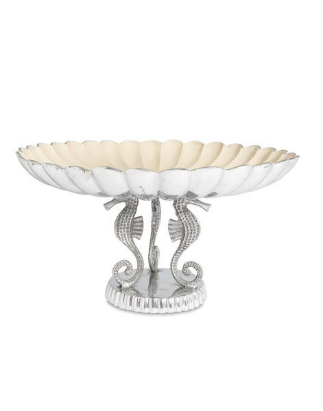 Julia Knight Sea Horse 55 cm Pedestal Kase Snow